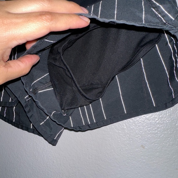 Two lululemon athletica Black Pinstripe Women's Athletic Shorts - Picture 5 of 9